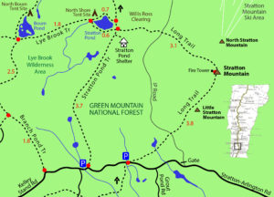 Map of Stratton Pond Trail on Vermont's Long Trail
