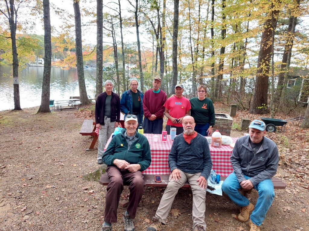 GMC volunteers at camp cleanup and potluck picnic on October 11, 2025