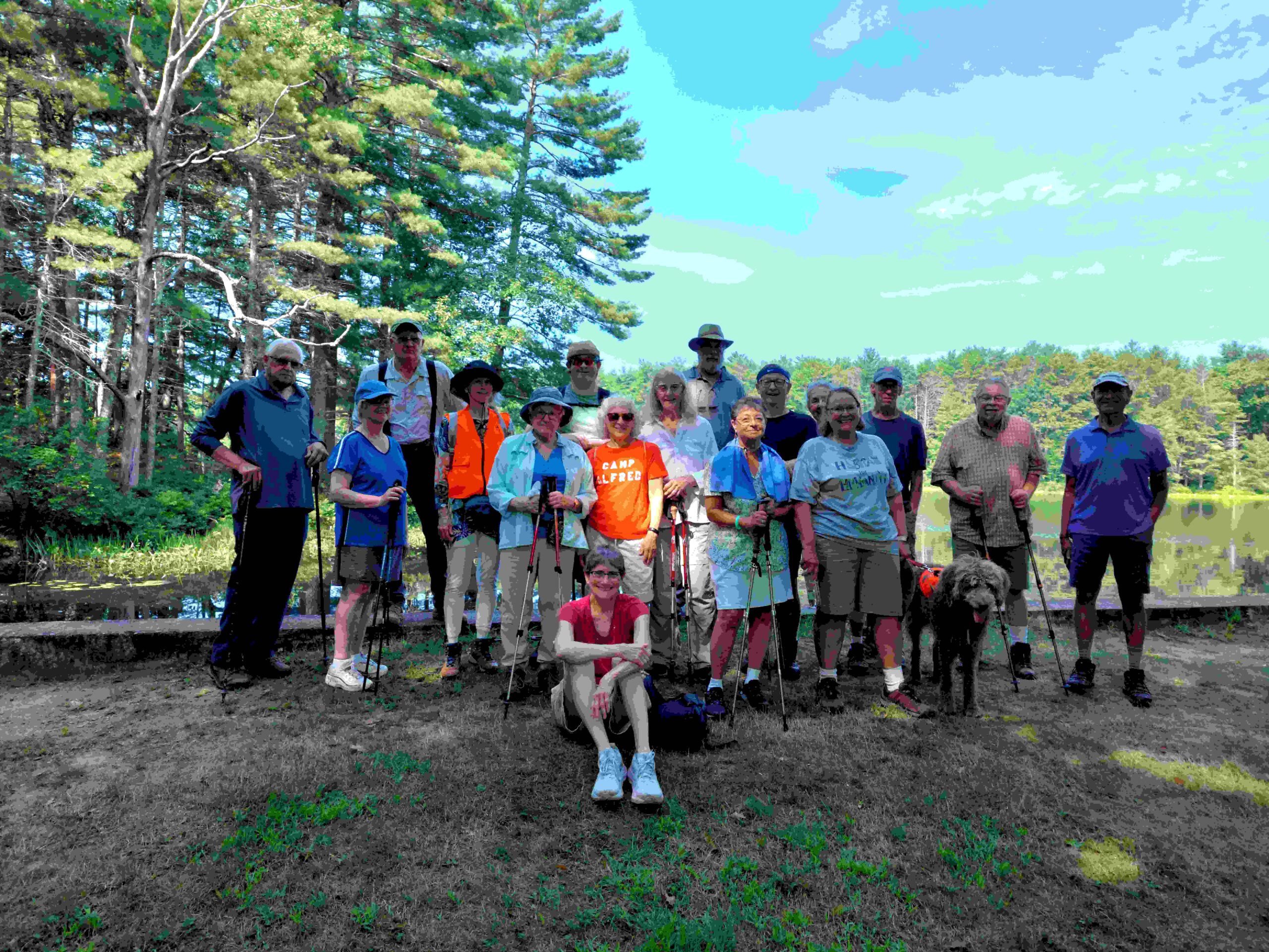 Group of people during August GMC Worcester hike in Rutland